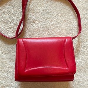 Red Leather Mini Shoulder Bag